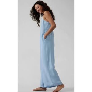 Athleta Calm Cool Romper Wide Leg Jumpsuit
